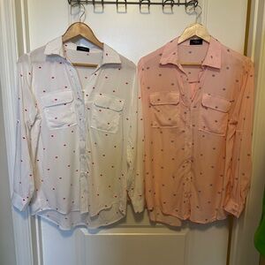 Milk & Honey Blouses. Women’s medium. Bundle of 2. Lips & eyelash print. EUC
